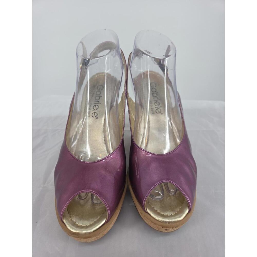 Vintage Gabriele’ by G. Beni Patent Leather Wedge Purple Cork Wedge
